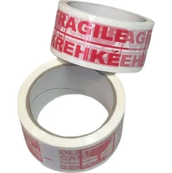 Lepicí páska Lepící páska bílá s potiskem FRAGILE 75mmx66m/24 ks