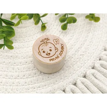 Dekorace do dětského pokoje Dřevěná krabička První zoubky | D-decor
