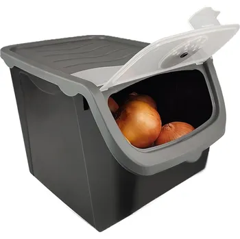 Dóza na potraviny Orion Skladovací box na cibuli a brambory, černý a šedý (12l)