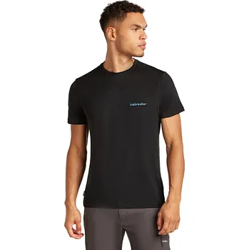 Pánské tričko Pánské merino tričko s krátkým rukávem ICEBREAKER Mens 150 Tech Lite SS Tee IB Wordmark, Black velikost: XL