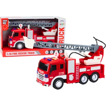 autíčko Mamido Hasičské auto s žebříkem 1:16 s efekty a vodním pohonem červené