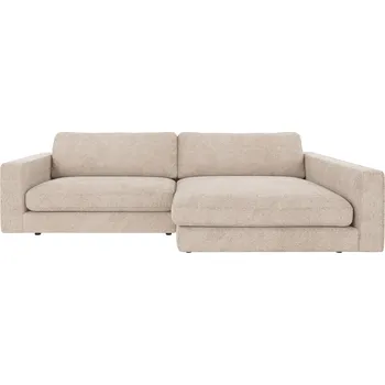 Pohovka Světle šedá, Trojmístná rohová pohovka Rowico Home DUNCAN s lenoškou, pravý roh, 258 cm