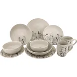 Clay Keramická jídelní souprava Cream Garden - talíře, misky, hrnky - 10 ks
