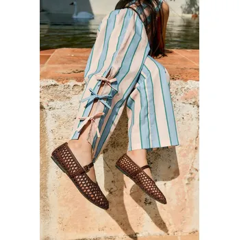 Chlapecké kalhoty Dětské bavlněné kalhoty Tinycottons RETRO STRIPES BOWS PANT SS26.279 modrá 05X, vel. 140