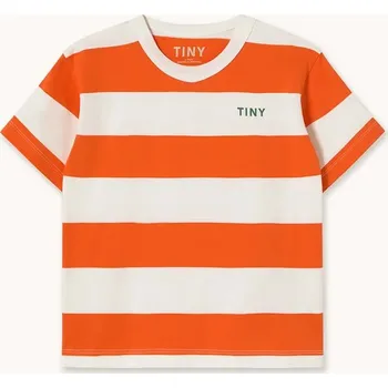 Chlapecké tričko Dětské bavlněné tričko Tinycottons STRIPES KNIT TEE SS26.077 oranžová 23X, vel. 104