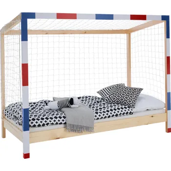 Postel Tempo Kondela Montessori postel, přírodní/bílá/modrá/červená, 90x200, FUTAL