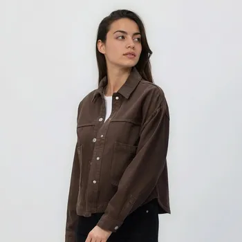 Dámský kabát Reserved - Džínová bunda - dark grey jeans - 144IL-89J - 144IL-89J-XS