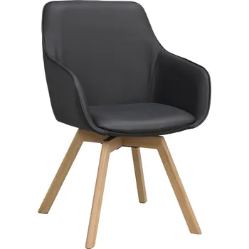 Jídelní židle Otočná židle s područkami Alison | Černé/dubové