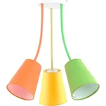 Lustr na tyči WIRE COLOUR 3xE27/60W/230V