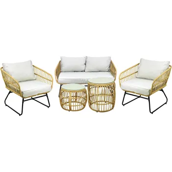 Zahradní sestava Sada zahradního nábytku VICKY hnědo-šedá