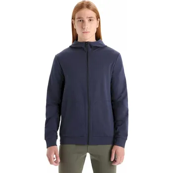 Pánská mikina Klasická a pohodlná mikina na zip pánská ICEBREAKER M Central Classic LS Zip Hoodie MIDNIGHT NAVY - L