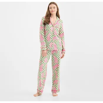 Dámské pyžamo Chelsea Peers Leopard Check 3876865 8 (XS)