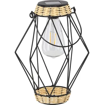 Lucerna Kovová solární LED lucerna Tooli 20x22 cm černá