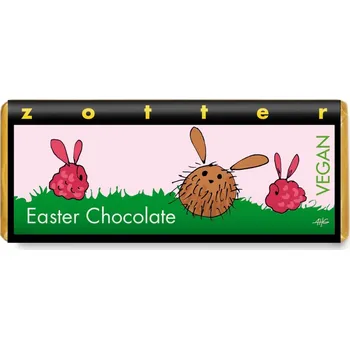 Čokoláda Zotter Bio plněná kokosová velikonoční čokoláda s malinami Zotter, 70 g