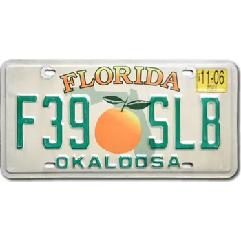 Plechová cedule Americká SPZ Florida Orange