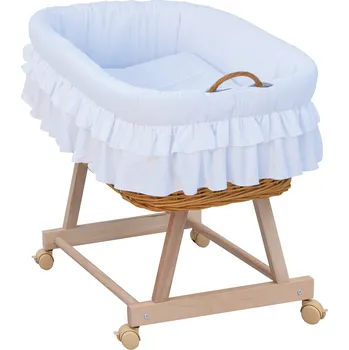Kolébka pro miminko Mojžíšův košík s podvozkem pro miminko Scarlett Martin - bílá