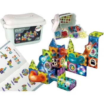 ostatní stavebnice Mamido Magnetická stavebnice kuličková dráha 75 dílů