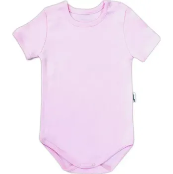 Kojenecké oblečení Bavlněné body, kr. rukáv, růžový, BASIC, vel. 74