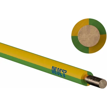 elektrický kabel Vodič H07V-U 6 žlutozelený drát CY měděný s izolací