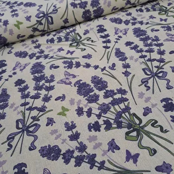 Pro útulný domov lněná látka TRSY LEVANDULE