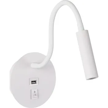 Žárovka BRILAGI LED Flexibilní nástěnná lampa s USB portem MAYA LED/3W/230V bílá