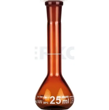 Baňka odměrná, třída přesnosti A, s NZ a PE zátkou, hnědá, Objem [ml]: 10, NZ: 10/19