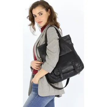 Kabelka MARCO MAZZINI Černá kabelka/batoh z kůže (v166d) Velikost: ONE SIZE