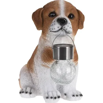 Zahradní dekorace Homestyling Zahradní dekorace pes se solární lampou 24 cmBernardýn KO-795201190bern