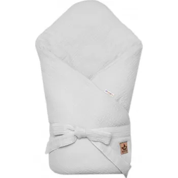 Baby Nellys Mušelínová zavinovačka na zavazování 75 × 75 cm sv. šedá