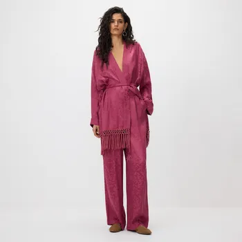 Dámské kalhoty Reserved - Vzorované kalhoty z&nbsp;viskózy - fuchsiová - 775JC-43X - 775JC-43X-S