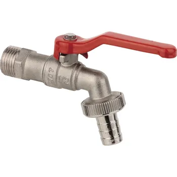 Vodovodní kohout Kirchhoffův výtokový kohout s vnějším závitem 3/4" s výtokem, vodovodní kohout s hadicovou přípojkou, kulový výtokový kohout poniklovaný | 986189048