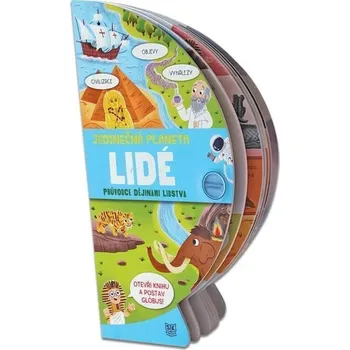 Leporelo Jedinečná planeta - Lidé / Rozkládací kniha s pevnými listy ve tvaru globusu