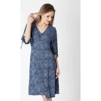 Dámské šaty Perso Každodenní šaty lekka z bufiastymi rękawami Tmavomodrá Regular Fit L