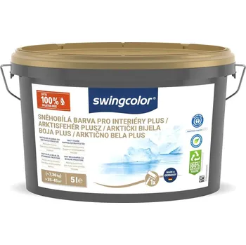 barva na zeď Swingcolor PLUS Barva na stěnu sněhobílá, sněhobílá, matná, 5 l&nbsp;6301.U0005.0000