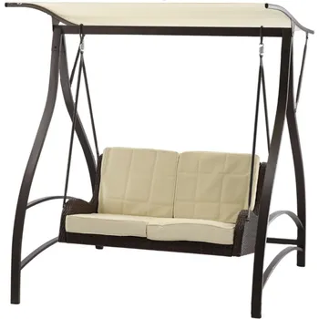 Zahradní houpačka Zahradní houpačka TEODOR 166 cm hnědo-béžová