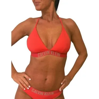 Dámské plavky Dámské plavky Calvin Klein Q61222 HALTER TRIANGLE oranžová M