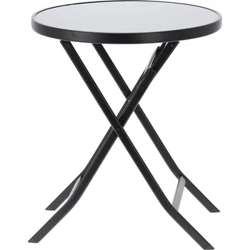 Zahradní stůl Kulatý skládací zahradní stolek Buddy 60 cm černý