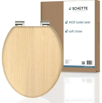 SCHÜTTE MDF WC sedátko NATURAL WOOD, WC sedátko s měkkým zavíráním, WC sedátko s dřevěným jádrem, WC víko | 80197-A