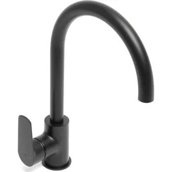 Vodovodní baterie Swiss aqua technologies Dřezová baterie SAT Mood s otočným ramínkem černá matná SATBSMOOD280KC