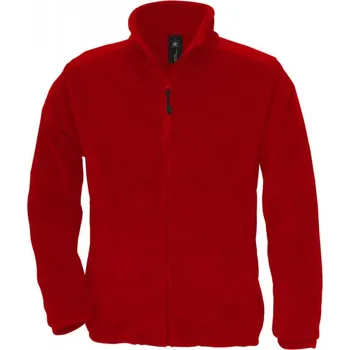 Pánské oblečení Fleecová mikina B&C Outdoor Full Zip - červená, L