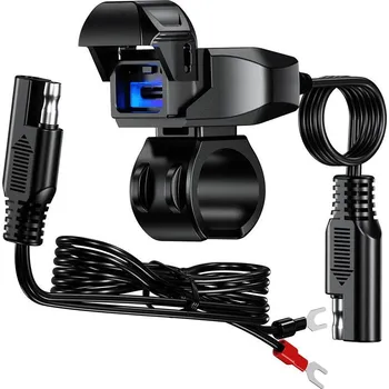 Řídítka BIKETEC motocyklová zásuvka USB QUICK CHARGE POWER DELIVERY montované na řídítka (konektor SAE) (EL) (BIKETEC motocyklová zásuvka USB QUICK CHARGE POWER DELIVERY montované na řídítka (konektor SAE) (EL))