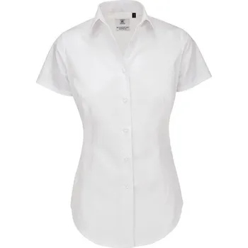Dámská košile Košile dámská B&C Heritage s krátkým rukávem - bílá, 3XL