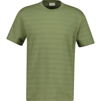 Pánské oblečení TRIČKO GANT TEXTURE STRIPE SS TSHIRT DRY HERB GREEN