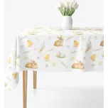 Velikonoční hranatý teflonový ubrus - Veselé Velikonoce 100 x 140 cm