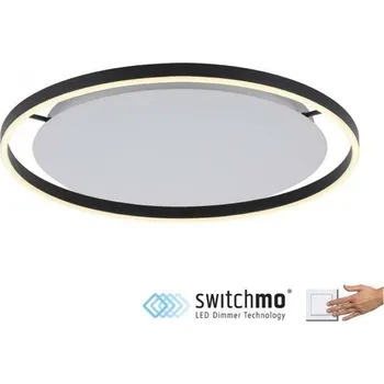 LEUCHTEN DIREKT is JUST LIGHT LED stropní svítidlo antracit, kruhové, pr.60cm, stmívatelné, Switchmo, teplá bílá krokově stmívatelné 3000K