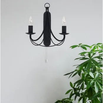 Nástěnné svítidlo Searchlight 6342-2BK Nástěnná lampa s vypínačem MAYPOLE černá