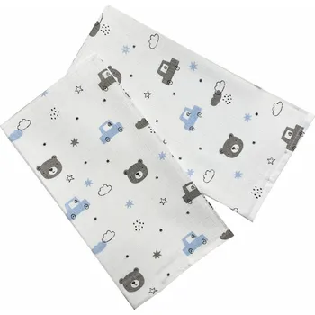 látková plena PREM INTERNATIONAL Látková plena 70x70 cm Méďa a auto (balení 5 ks)