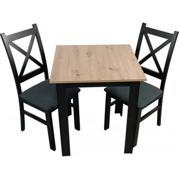 Jídelní set Jídelní sestava 2+1 TOMEK 70x70 cm černá/artisan/Moric 8