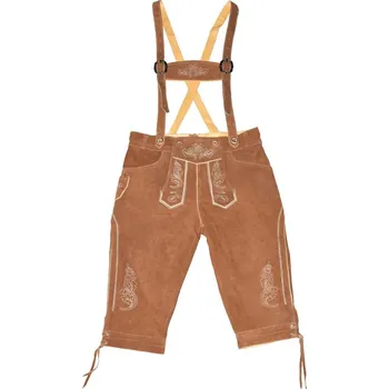 Pánské kalhoty Kalhoty kožené bavorské Marjo Karl - světle hnědé, XXL