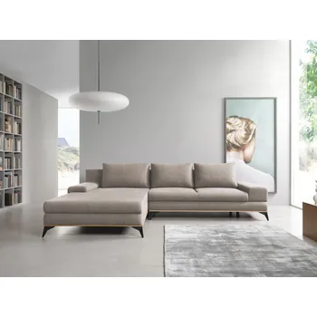 Sedací souprava Rohová rozkládací sedačka s úložným prostorem CAMAS - béžová, levý roh